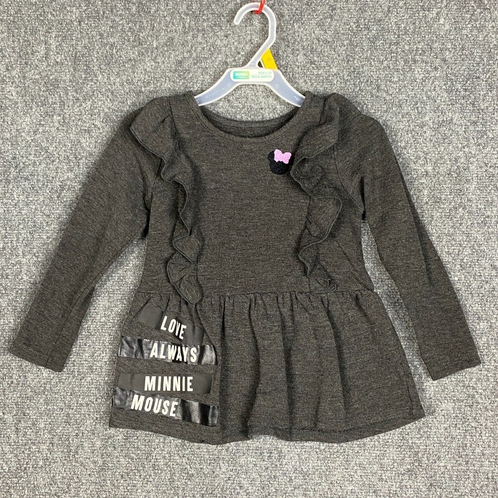 Disney Minnie Mouse Dress Girls‎ 4T Gray Polyester Blend Kids